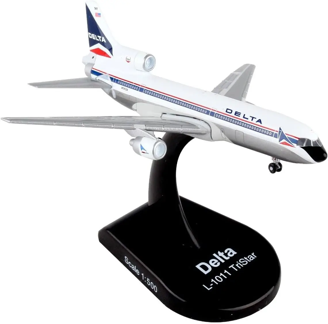 

Детализированная модель самолета Delta L-1011-500 в масштабе 1/500, литая под давлением, коричневая отделка.