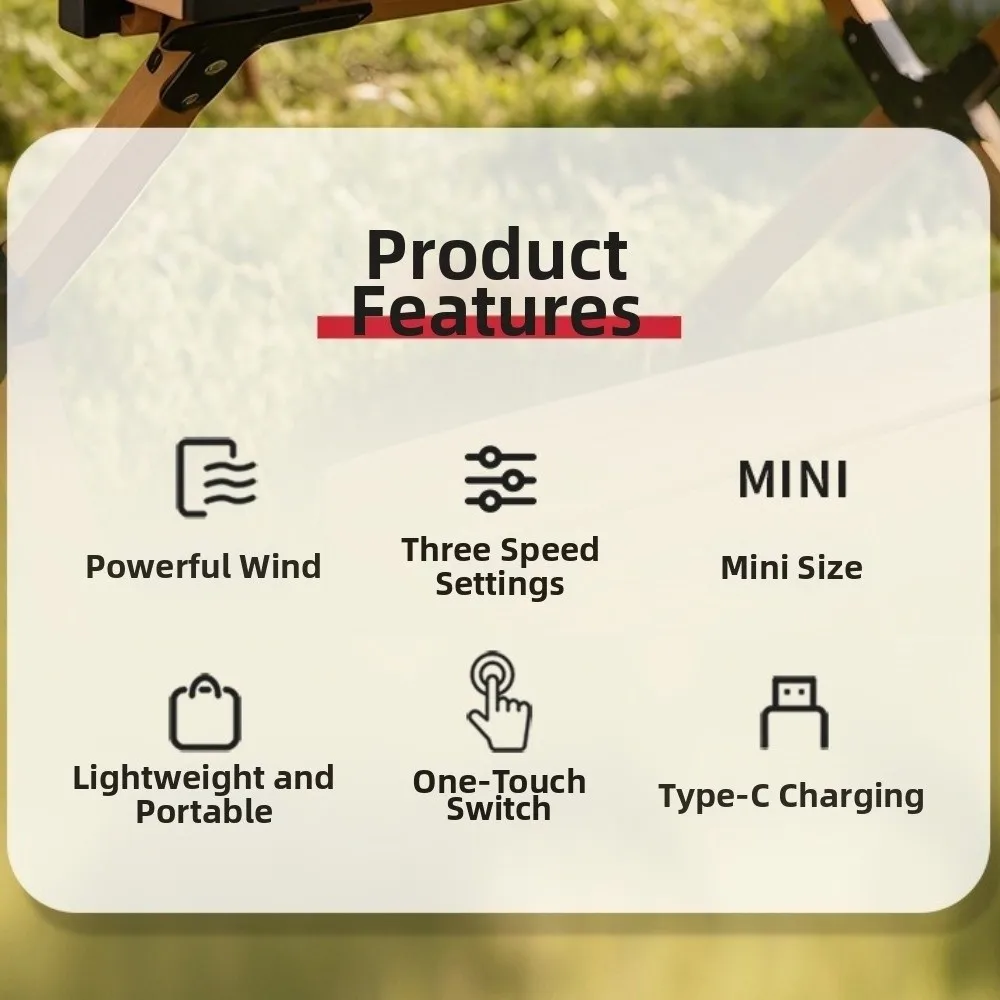 Cooling 3 Gear Wind Mini Portable Fan Ultra-quiet Adjustable Handheld Air Cooler Fan Ultralight Rechargeable Pocket Fan Office