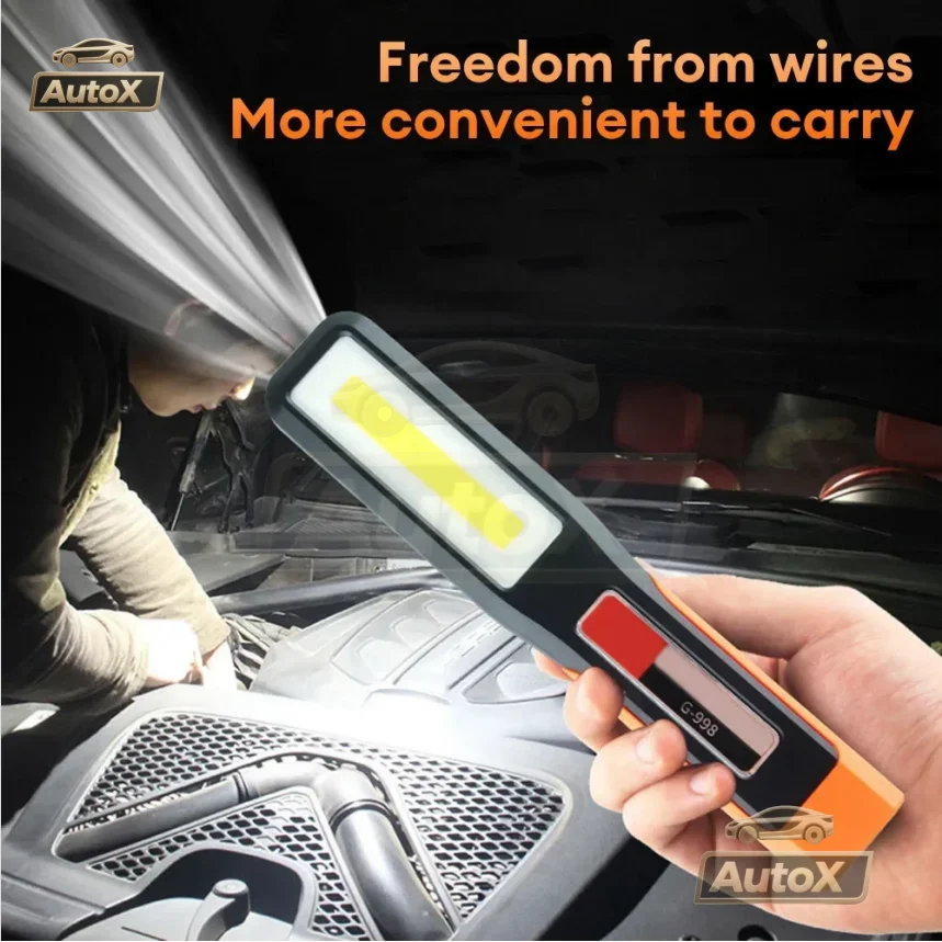 

Auto X COB светодиодный рабочий фонарь для гаража автомобиля, механика, USB перезаряжаемый фонарик, магнитный фонарь, аварийное освещение, сигнальная лампа