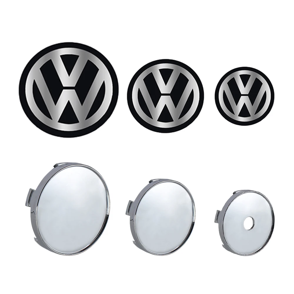 4PCS 60/63/68MM Car Wheel Center Covers Hub Caps Replacement Emblem For Volkswagen VW Scirocco Beetle R Touareg Tiguan Golf GTI