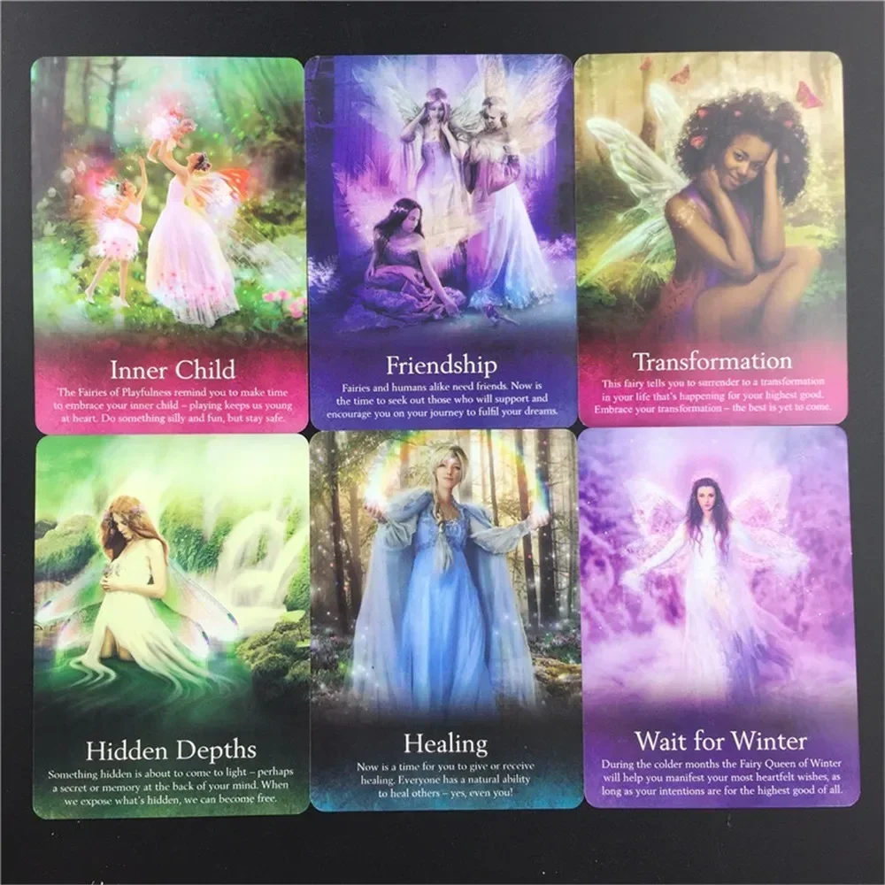 Newest Fairies Oracle Cards 44 Cards Fate Divination Tarot Card Table Game With Online Guidebook For Adult Children Game Gift