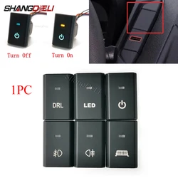 1PC Blue Power LED DRL Light Spotlights Front Fog Lamp Switch Button for Ford Transit 2017-2021