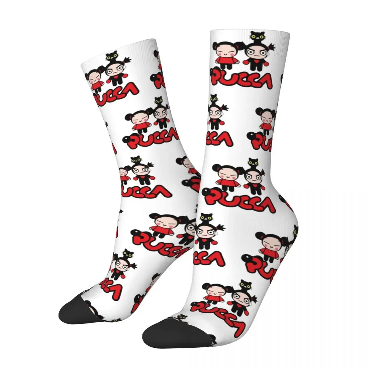 Pucca And Garu Socks Harajuku High Quality Stockings All Season Long Socks Accessories for Man's Woman's Birthday Present