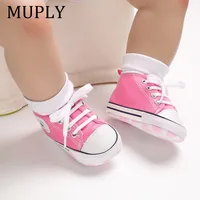 Print Star Sports Baby Canvas Classic Sneakers Newborn Baby Boys Girls First Walkers Shoes Infant Toddler Anti-slip Baby Shoes 5