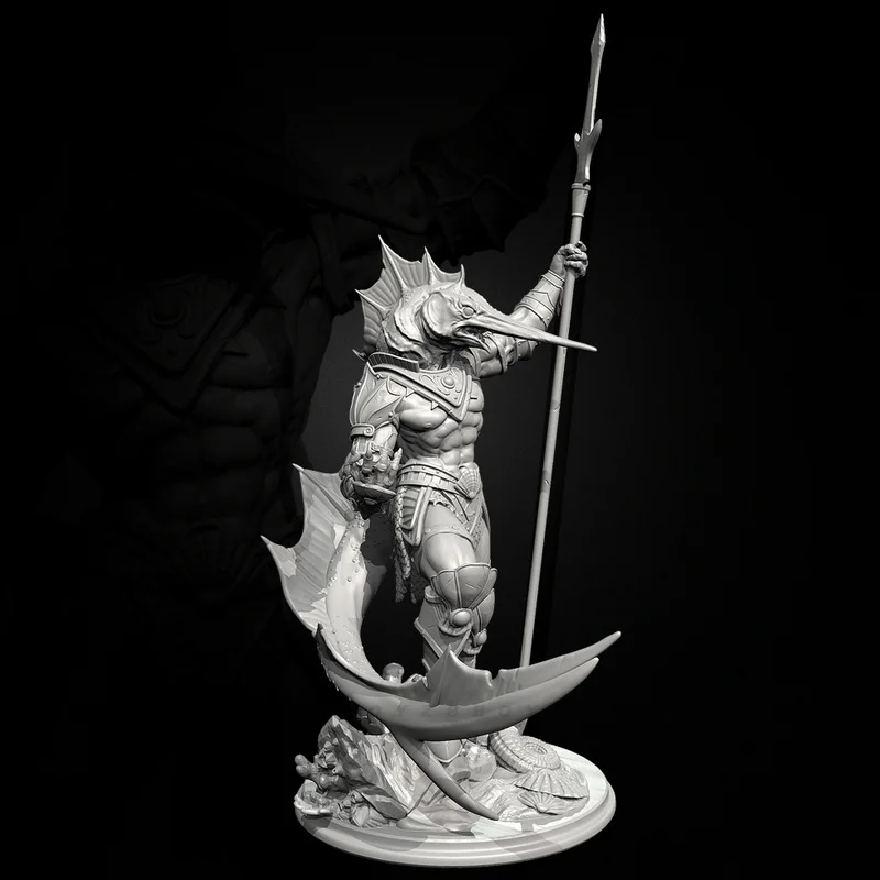 38 مللي متر 50 مللي متر 75 مللي متر الراتنج نموذج الشكل حورية البحر المحارب Gk مايكرو مصغرة ثلاثية الأبعاد مطبوعة الأبيض لعبة مجسمة غير مجمعة وغير مصبوغ عدة