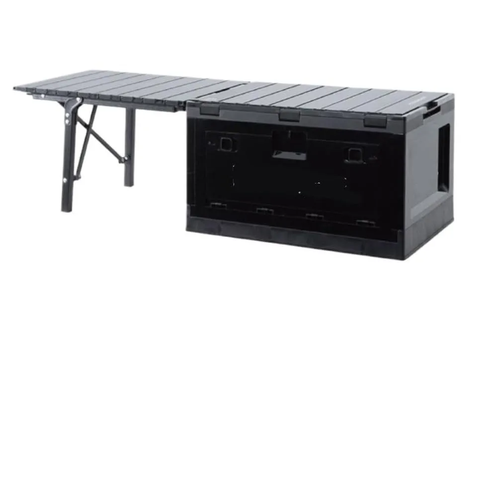 Portable Camping Storage Box Large Capacity Design Easy Fold Structure With Tabletop Function Convenient For Outdoor