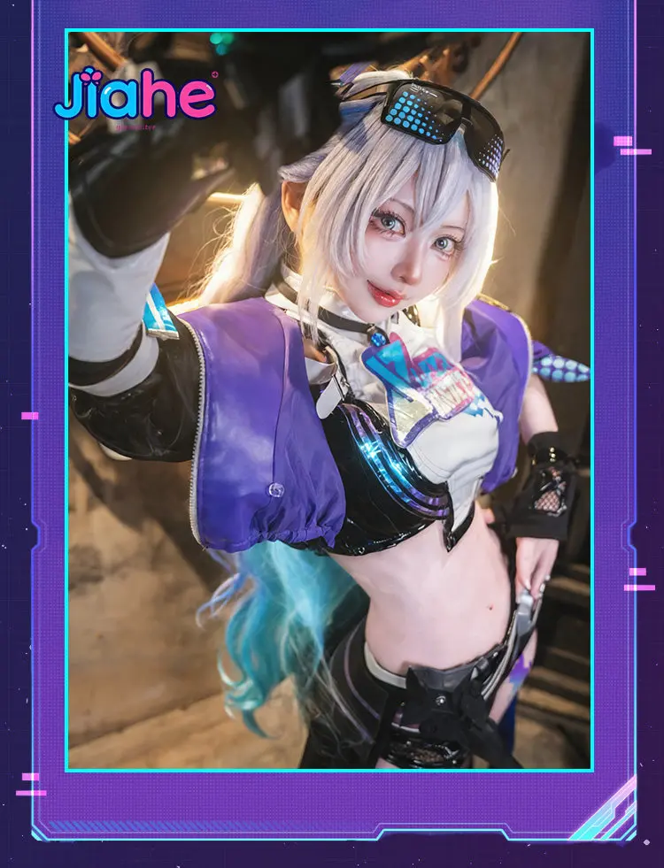 

Sliver Wolf L.V.999 IN STOCK Game Honkai: Star Rail Cosplay Costume leather coat shorts socks gloves Halloween daily uniform