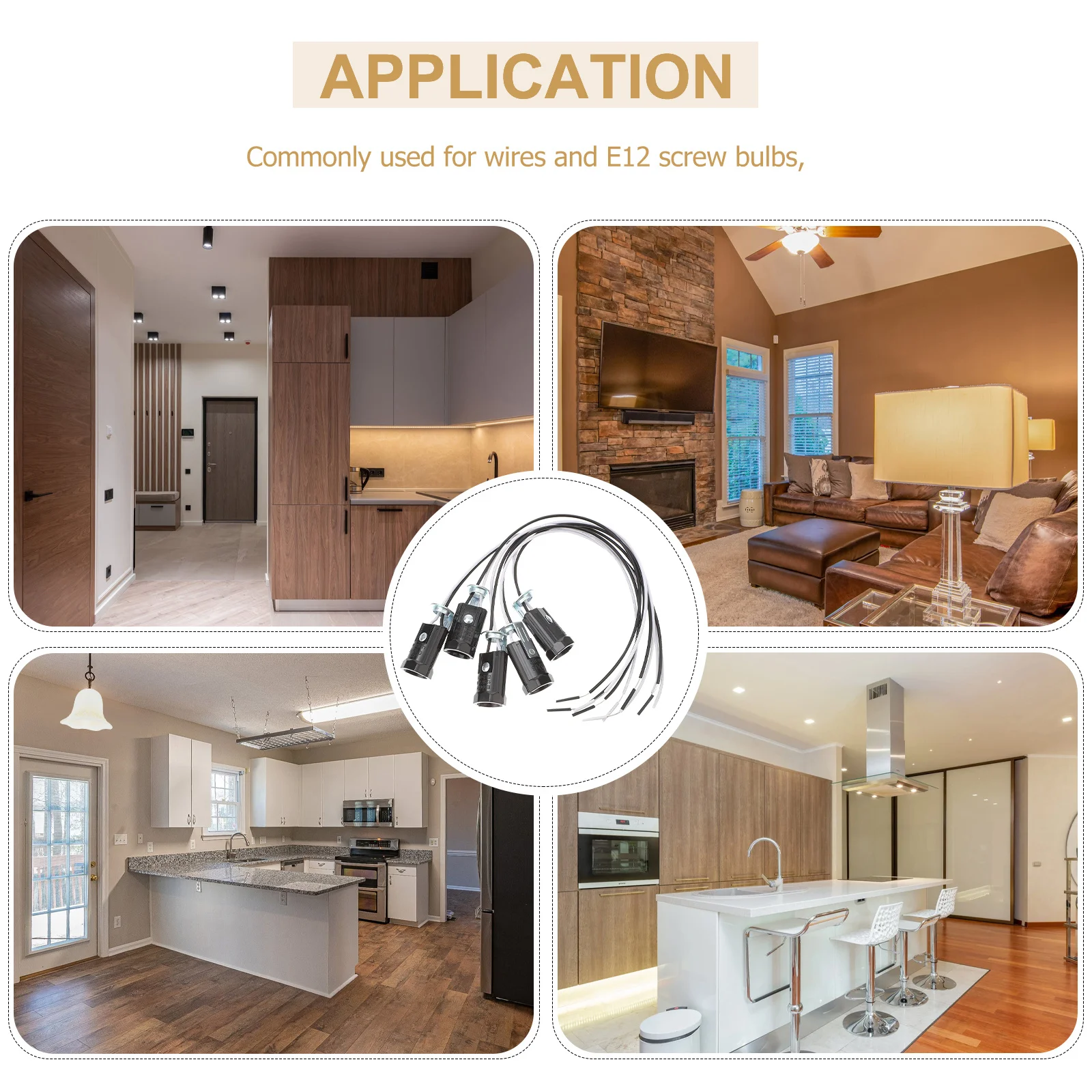 

5 шт. E12 резьбовой держатель лампы с гладкой нижней головкой винта, прочный потолочный светильник, цоколь адаптера E12, держатель лампы с резьбой