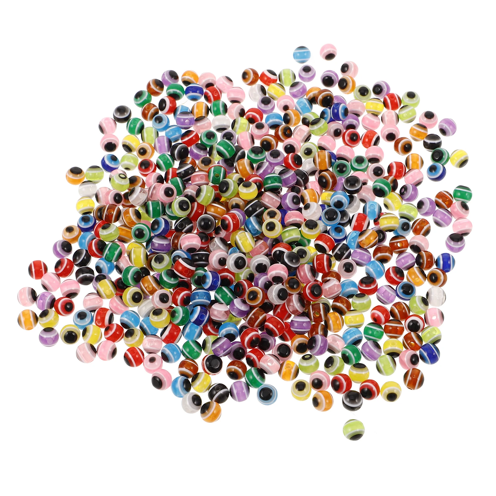 

500pcs Colored Beads Round Loose Striped Resin for Jewelry Making Bracelet Necklace DIY Crafts Creativity Accessories