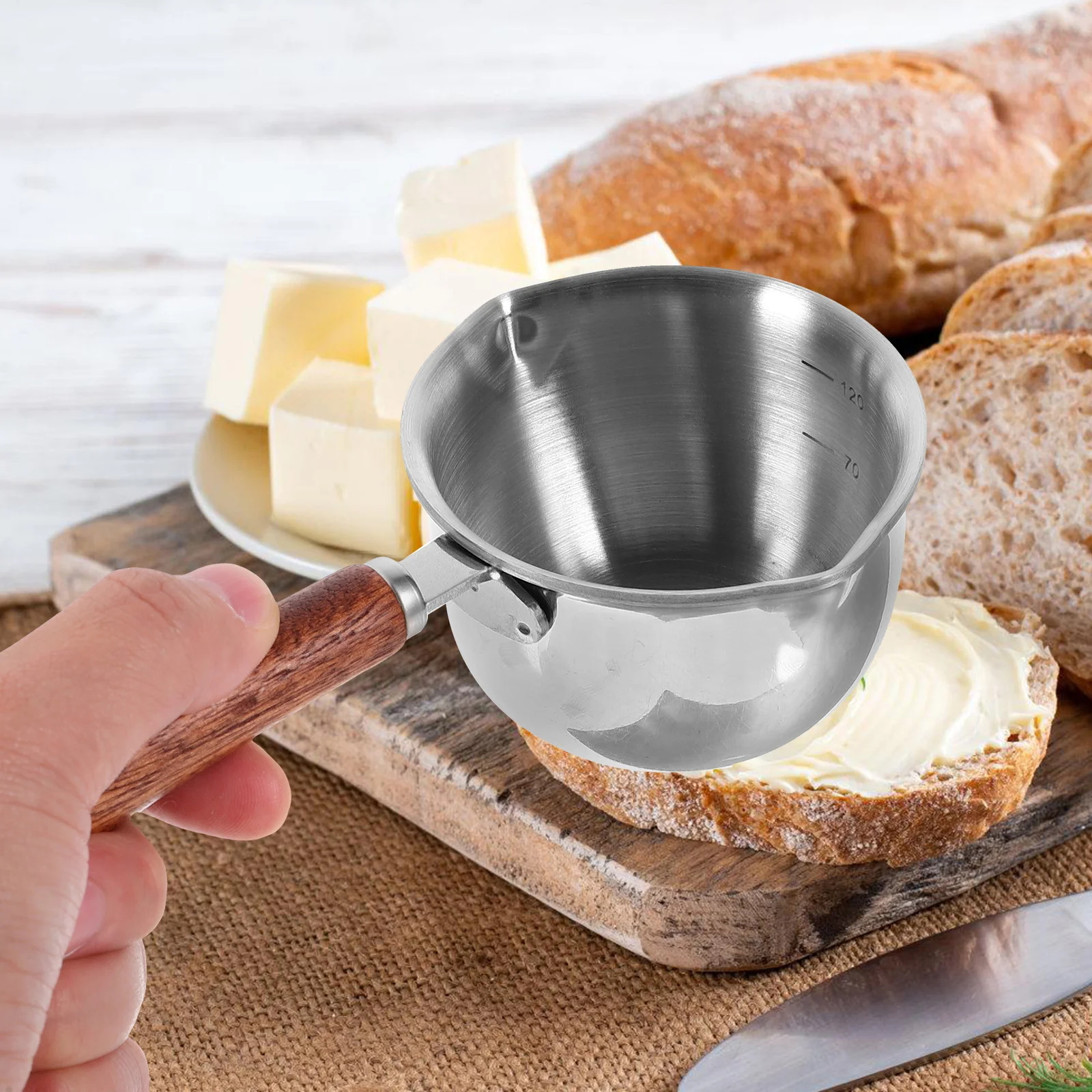 

Stainless Steel Measuring Spoon Butter Melting Bowl For Milk Oil Chocolate Cheese Heating Baking Pot Kitchen Gadget Home