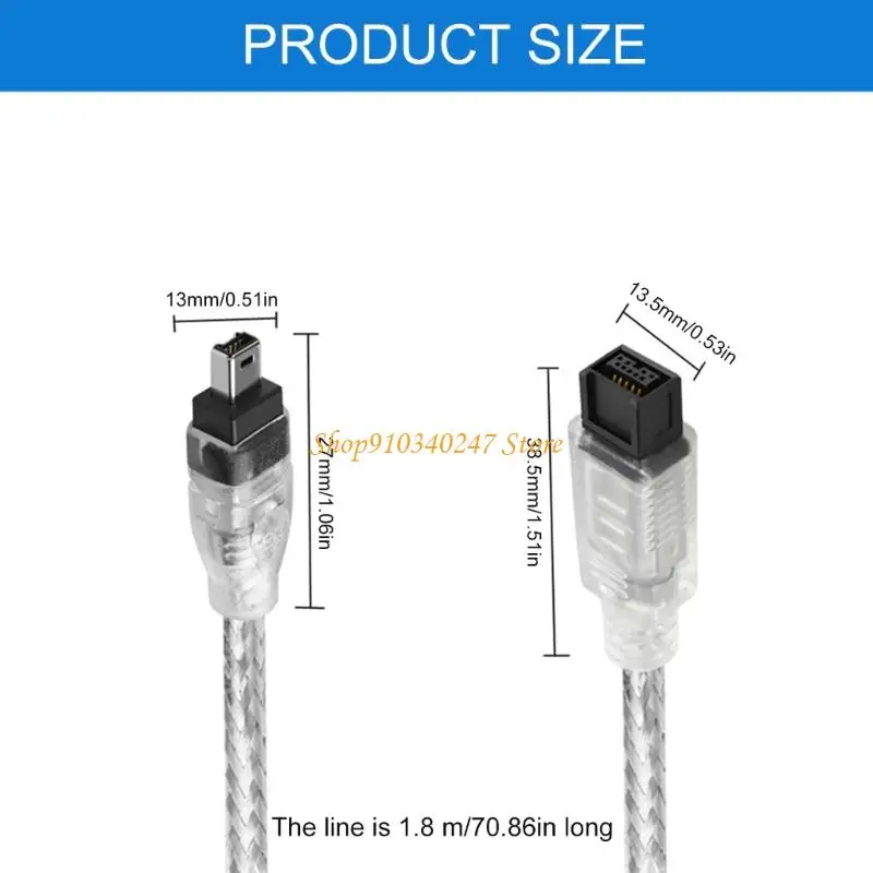 Q22A IEEE 1394 800Mbps To 400Mbps Connector Cable 9 Pin 4 Pin Fast Speed Data Transfer Industrial Application Video Equipment