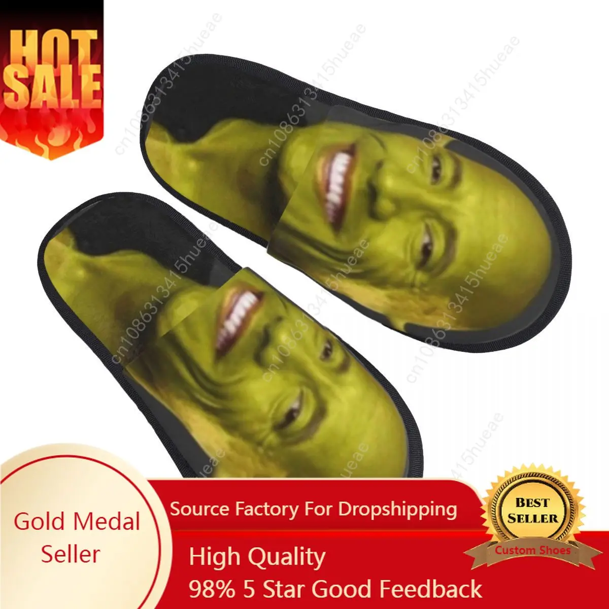 

Dwayne The Shrek Comfy Scuff Memory Foam Slippers Women American Actor Johnson Spa House Shoes