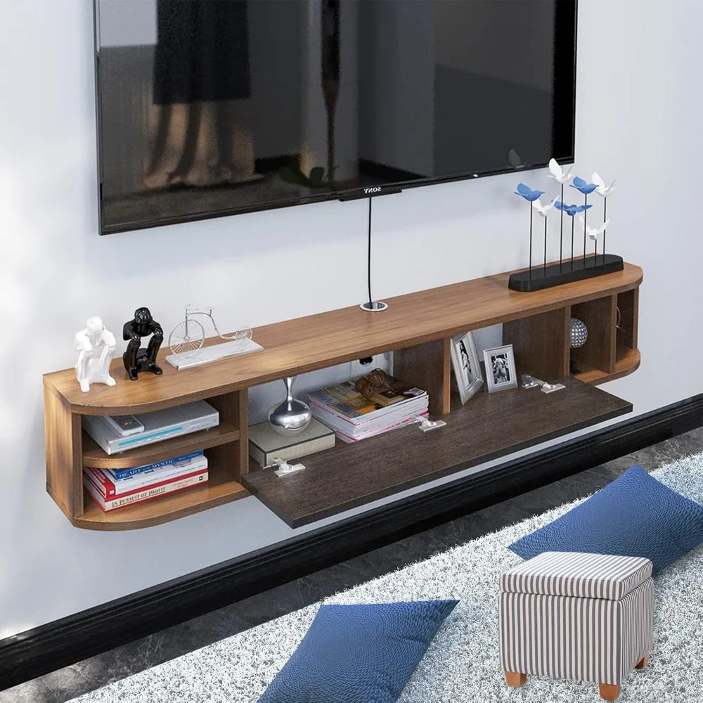 Floating TV Stand,70'' Wall Mounted Under TV Shelf,Modern Floating TV Console image 4