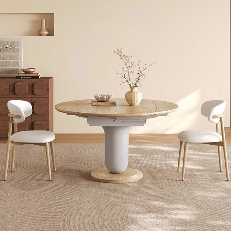 

Круглый обеденный стол для квартиры, бытовой деревянный уголок, экономия места, дизайн центральной консоли, гостиная, Mesa De Cocina, мебель для дома