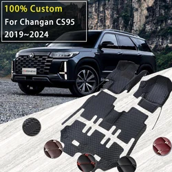 Car Floor Mats For Changan CS95 2019~2024 Luxury Leather Rug Anti Dirt Carpet Durable Auto Mat Set Car Interior Accessories 2023