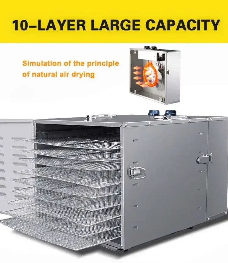Commercial Stainless Steel Food Dehydrator for Vegetables & Fruits
