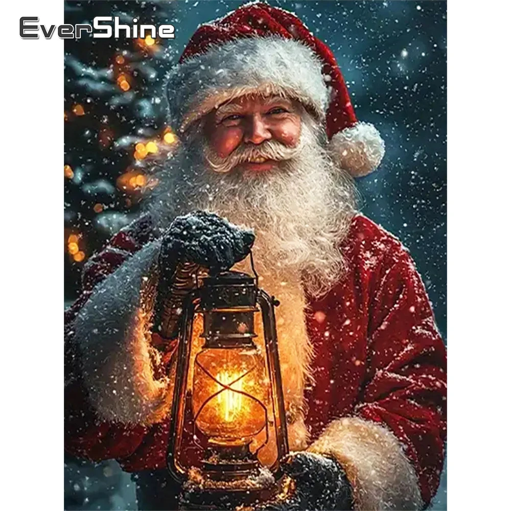 Evershine Weihnachtsmann Diamant Malerei Porträt Vollquadrat Rund Diamant Mosaik Öl Lampe DIY Stickerei Weihnachtsgeschenke