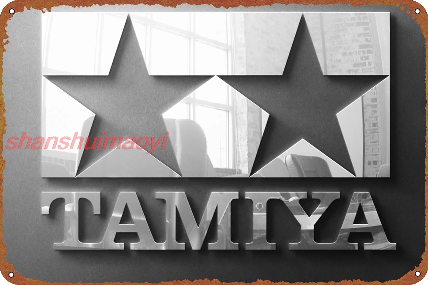 Tamiya Logo 4WD cartel de juego cartel de hojalata Vintage para Bar Oficina decoración de pared del hogar regalo cartel de Metal Retro 12X8 pulgadas Sí