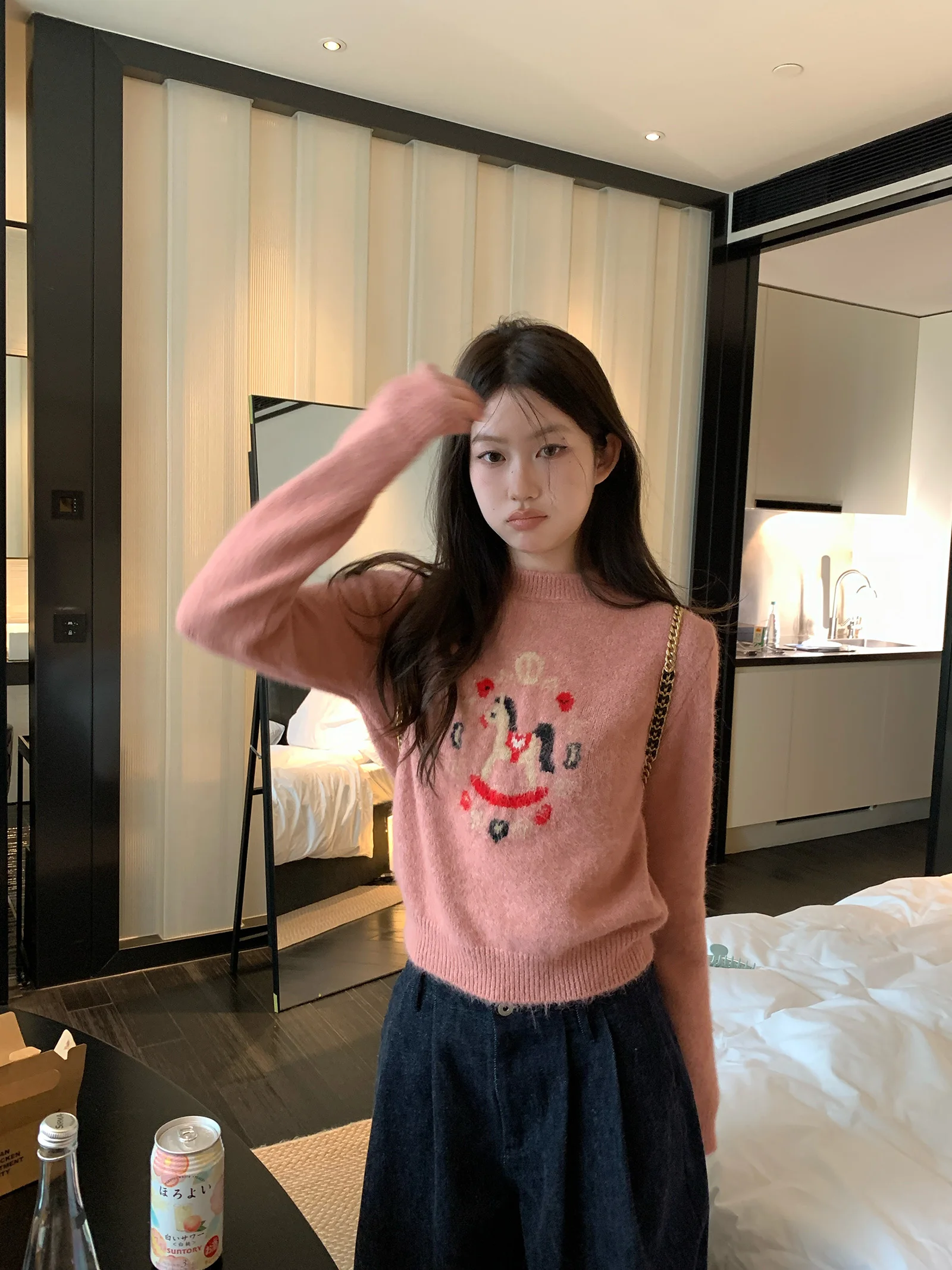 

Fun Knitted Alpaca Wool Overhead Sweater Soft Casual Sle Women's Long Sve round Ne Regular Fit Online Exclusive