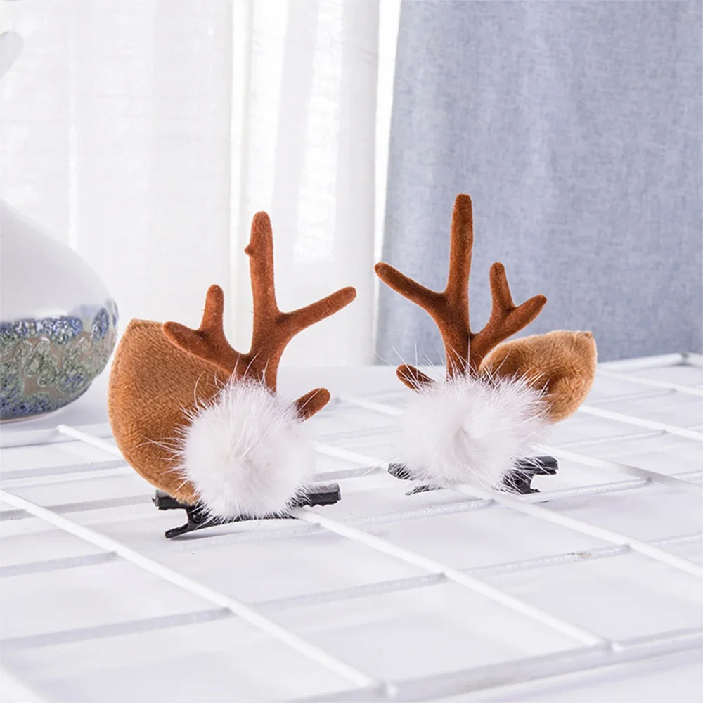 Xmas Antler Barrette Hairware New Year Girls Hairgrips Woman Party Ornament Accessories Christmas Hair Clips Deer Ear Hairpins