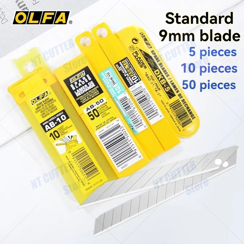 Original Japanese OLFA (AB-10 10 pieces) small utility blade (SAB-10 10 pieces) standard universal 9mm replacement blade car film (DKB-5 50 pieces) paper cutting blade mini engraving blade