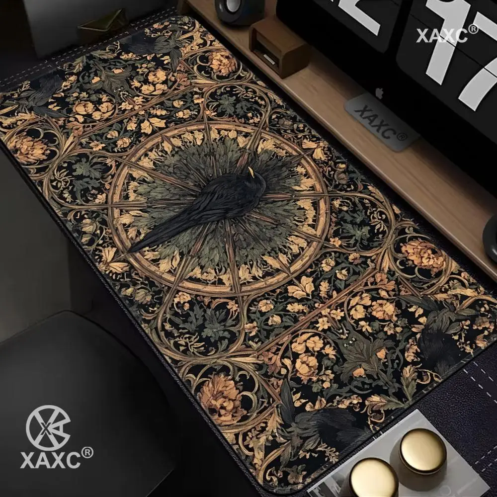

Gothic Raven Desk Mat Dark Botanical Mouse Pad HYBXXC large keyboard desk pad non-slip rubber gaming mouse pad laptop carpet