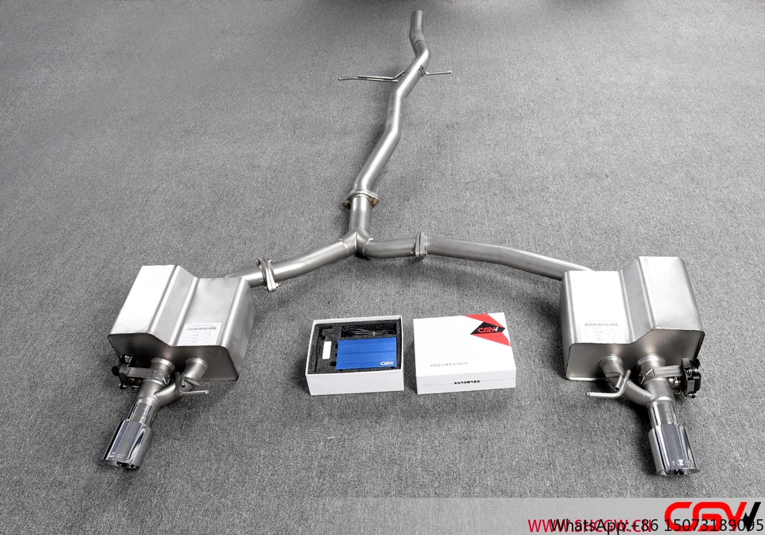 

Original Part Factory Directly Sale Double Valve Muffler Downpipe Catback Car Square Exhaust Tips for A6 C7 2.0T(2011-2018)