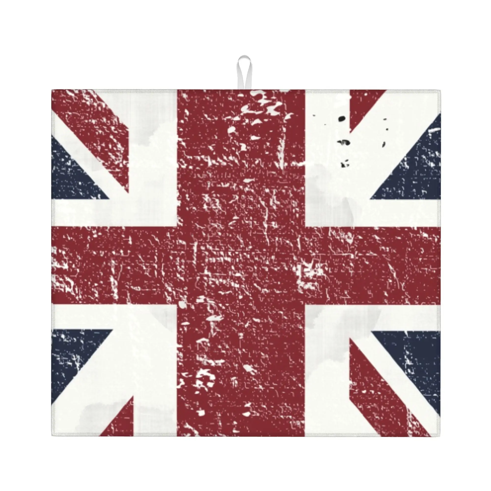Drying Mat For Kitchen British Flag Water Absorbent Reusable Union Jack UK United Kingdom On Slip Kitchen Counter Protector Mat
