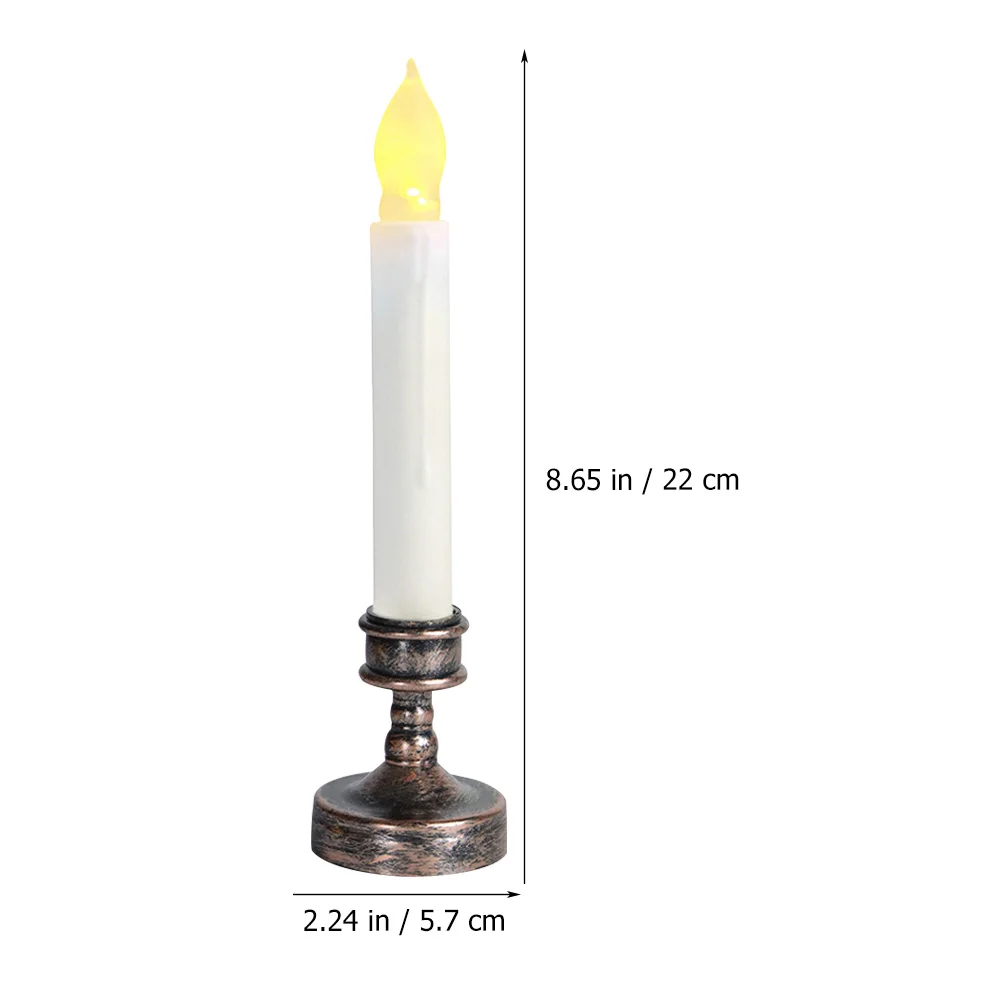 1 set LED C Light Warm White Flashing Decorative Halloween Christmas Party Lamp Desk nament Flameless Electric Taper C