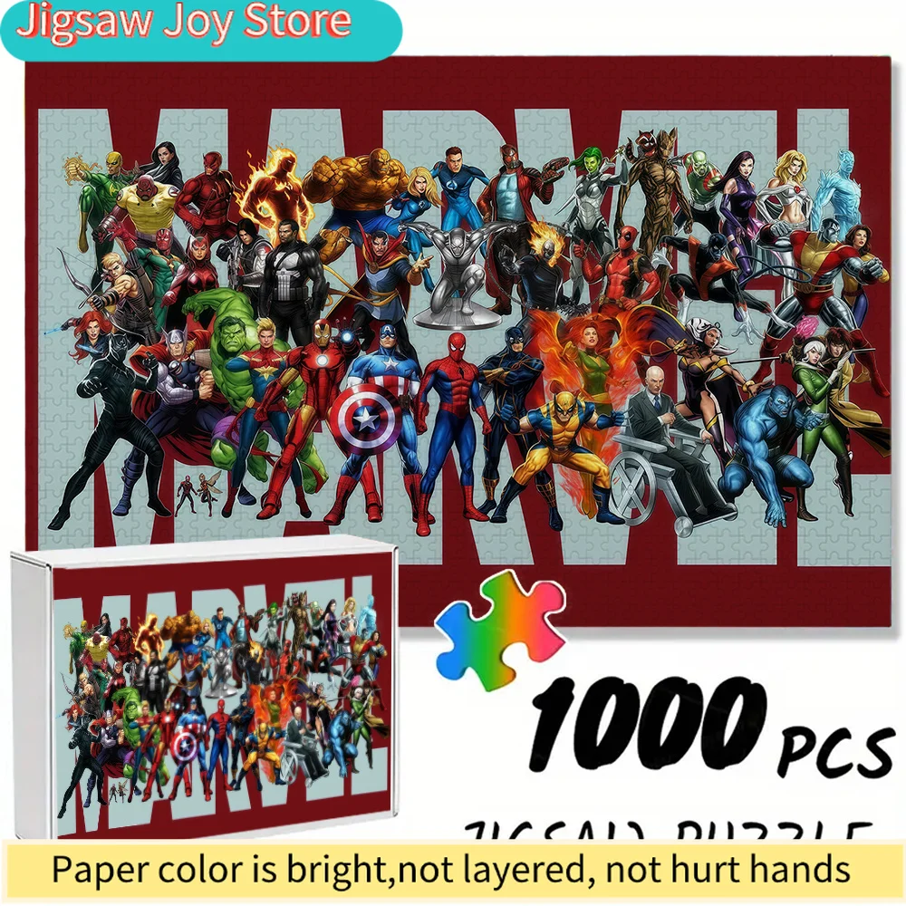 

of Marvel-Themed Seamless Puzzles Z9.19-94, Featuring All Marvel Heroes - Durable Thick Puzzle, a Great Brain Game for Adults,