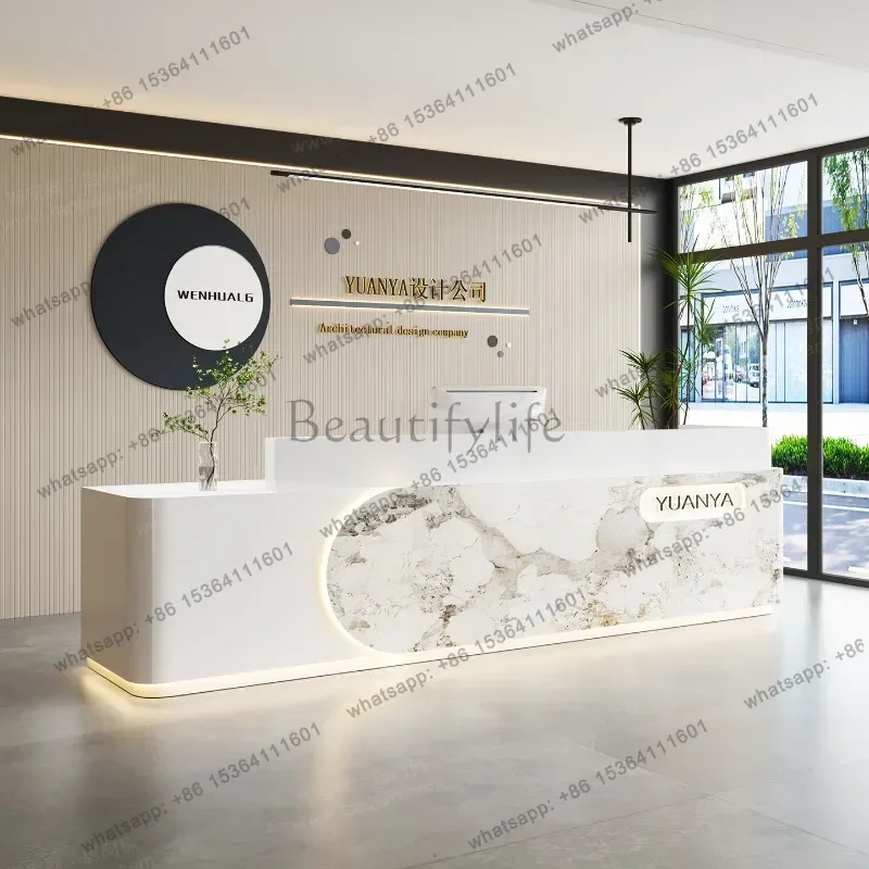 Restaurant Front Desk Reception Counter Modern Classic White Reception Desks Beauty Salon Clinic Mostrador Recepcion Furniture