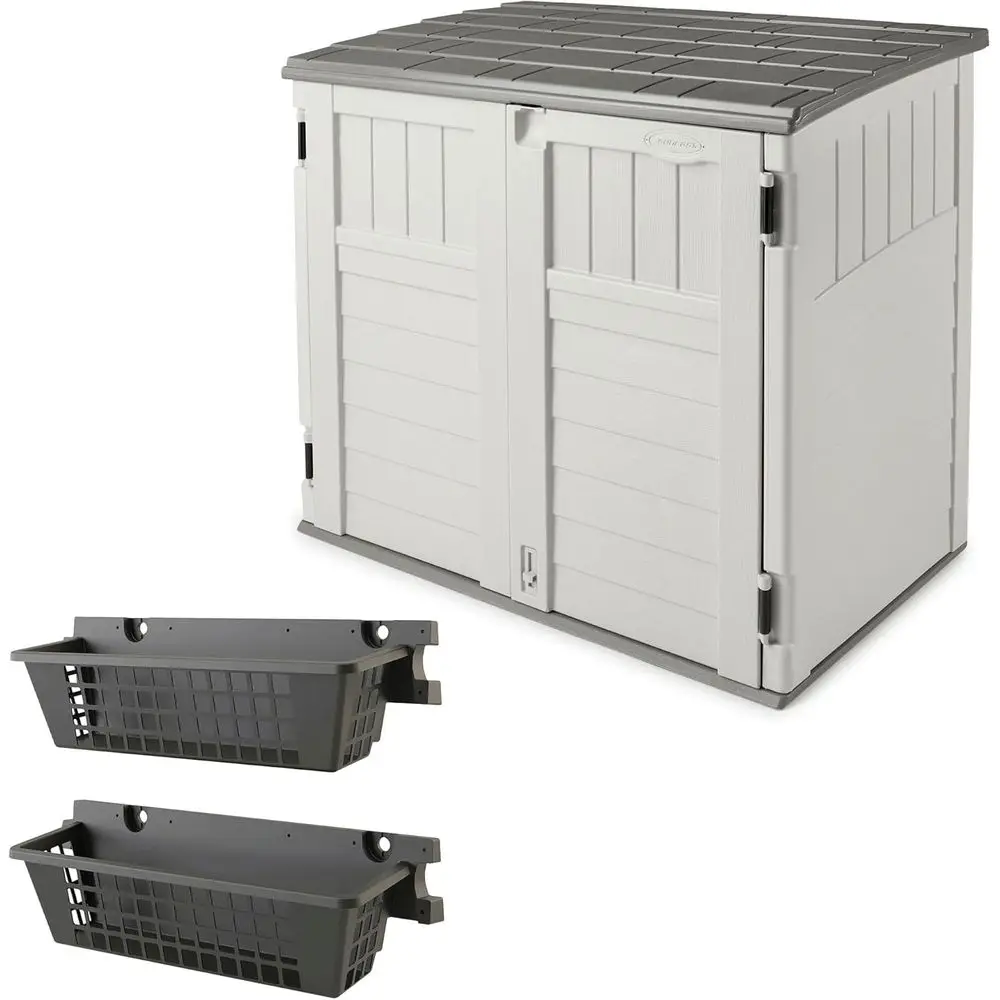 

BMS2500 Уличный садовый шкаф для хранения из полимерного композита, 53 x 31.5 x 45.5, с 2 корзинами BMSBSKT2PK 25 x 7.25, черный