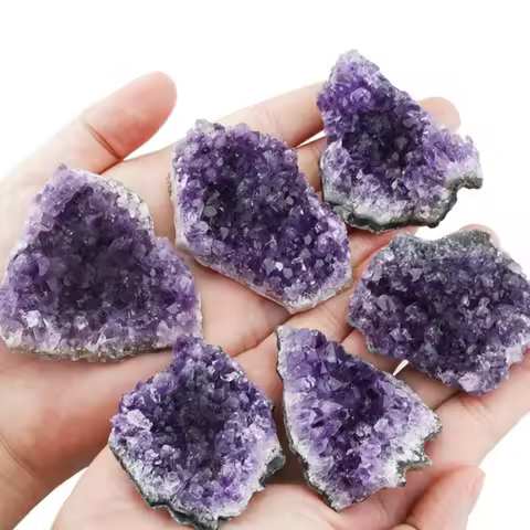 Natural Amethyst Cluster Uruguay Purple Crystal Cluster Irregular Mineral Energy Crystal Healing Yoga Meitation Home Decoration