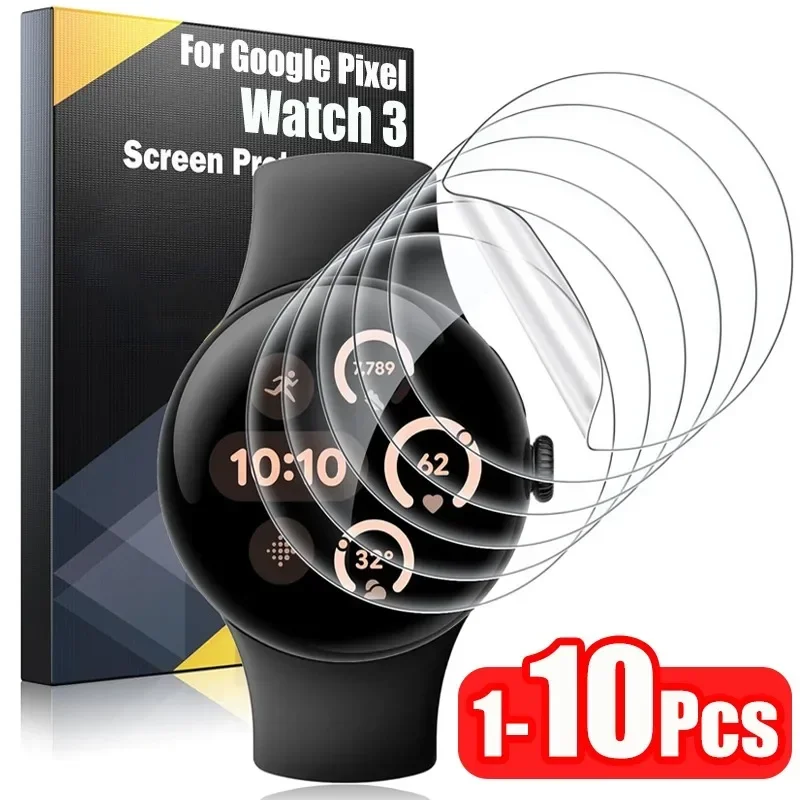 Hydrogel Film for Google Pixel Watch 3 TPU Soft Smartwatch Clear Protective Film Anti-Scratch Screen Protector for Pixel Watch3