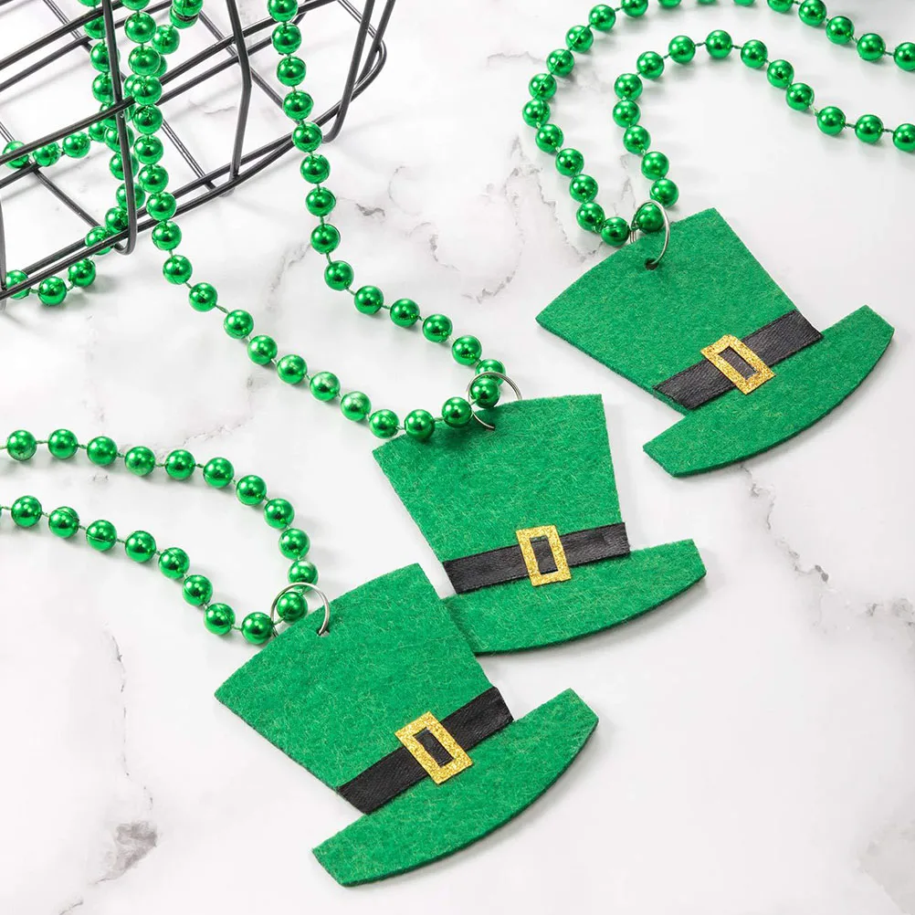 

14 Pcs Clover Necklace Delicate St Patrick Day Shamrock Hat Festival Necklaces Practical Jewelry Gift