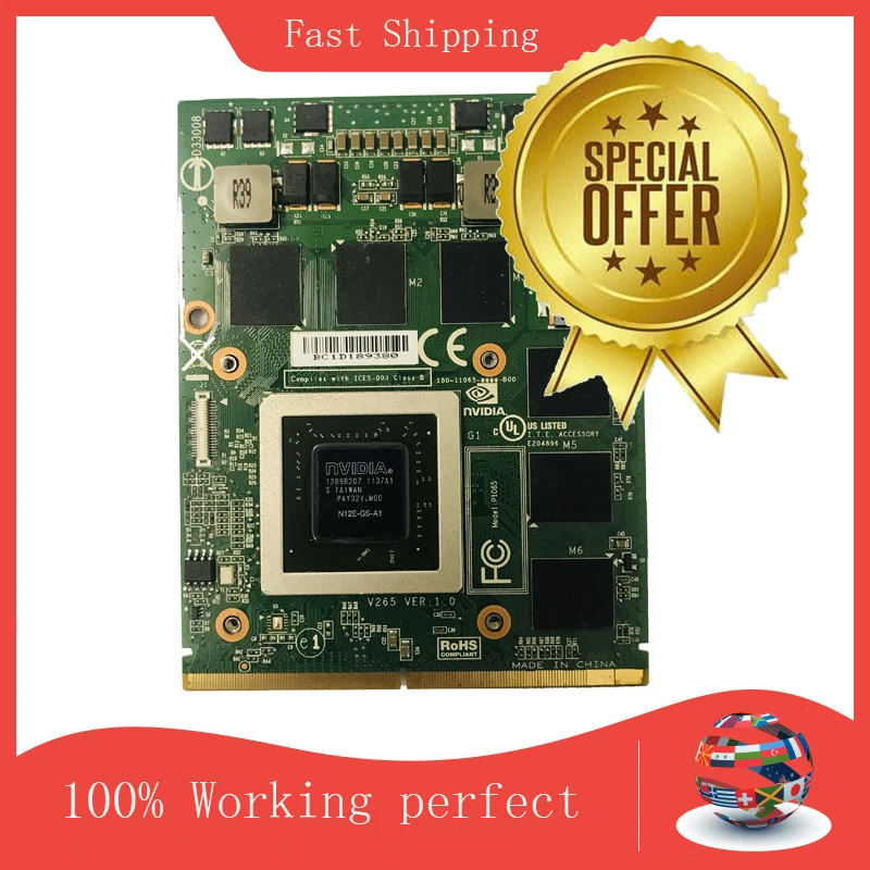 GTX560M GTX 560M Video Card  For DELL M17X M18X MSI 16F1 16F2 N12E-GS-A1 DDR5 1.5G Display Graphic Card