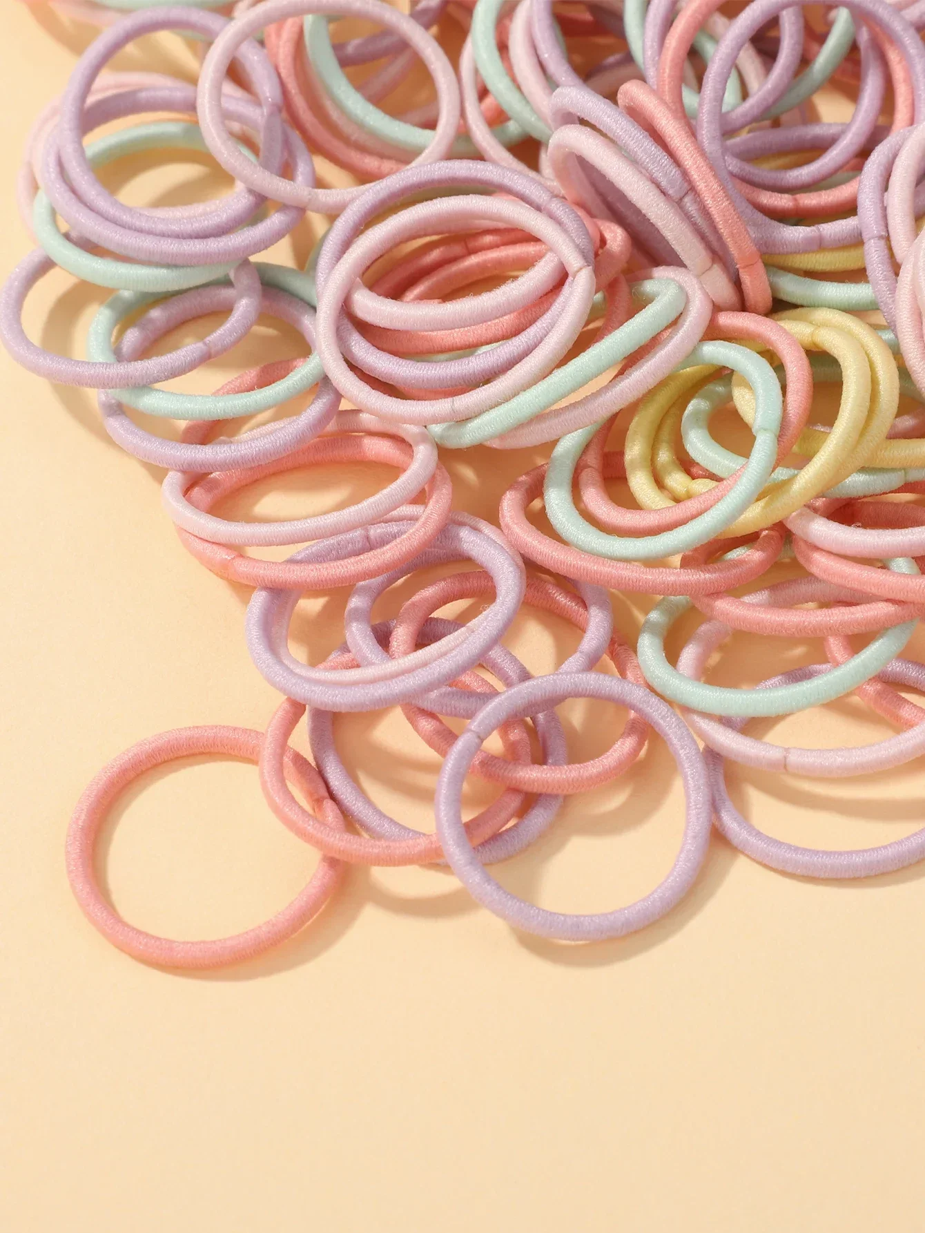 100 stks/partij 2 cm Haarbanden Gom Kleurrijke Nylon Rubberen Band Touw Pop Haaraccessoires voor Baby Meisjes Zwarte Elastische Haarbanden gift