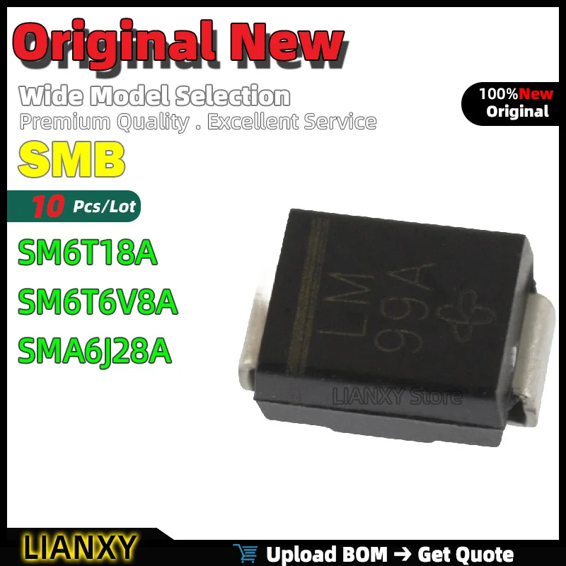 10pcs SMB SM6T18A SM6T6V8A SMA6J28A Transient Voltage Suppressor Diode New Original