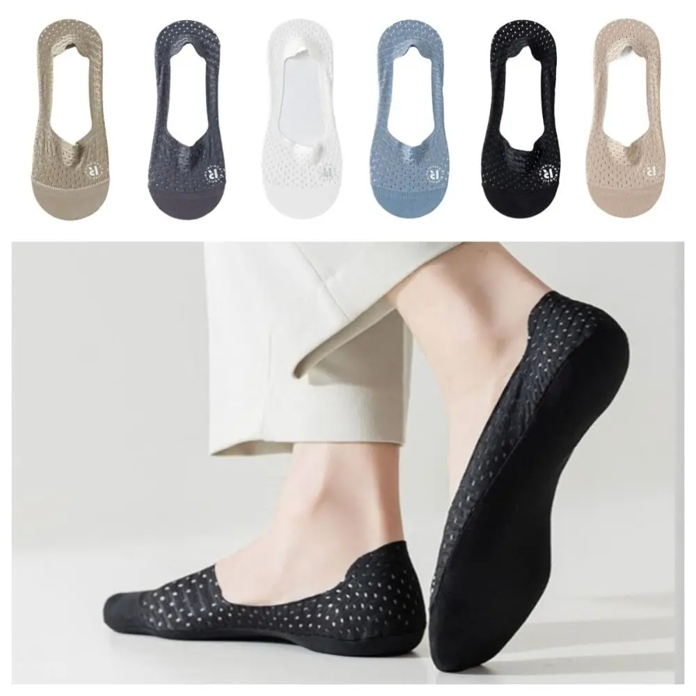 

Summer Cotton Thin Mesh Fishnet Men Socks Casual Breathable No-show Socks Short Invisible Sock Slippers Gifts