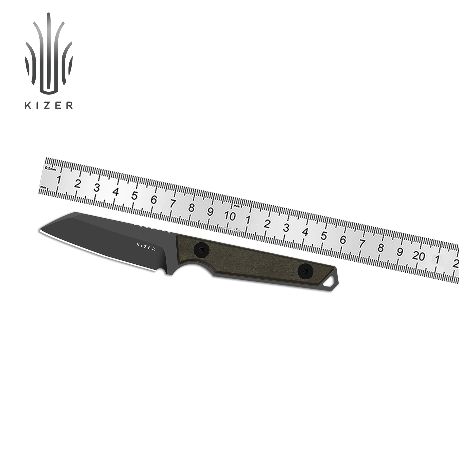 

Kizer Fixed Blade Knife Phasmids 1079A1/1079A2/1079A3 G10/Chocolate Glacier/Micarta Handle with AEB-L Steel Blade EDC Knives