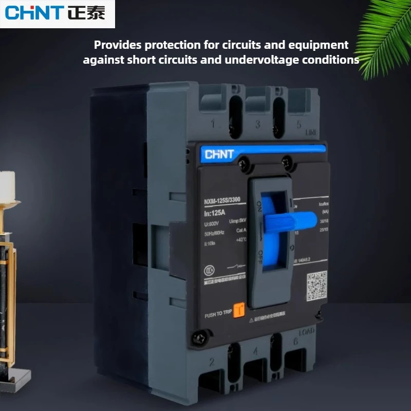 Chint NXM-63S/2300 NXM-125S/2300 MCCB Circuit Breaker Modular Design with Double Insulation Easy Installation for Control Panel