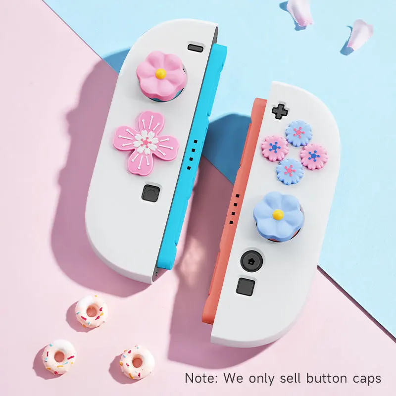 Suitable for Switch2 thumb grip, ns second generation handle keycap, game handle cover, flower series