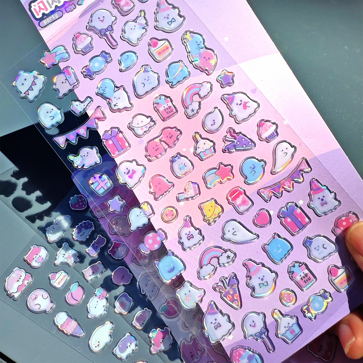 4 قطعة القطط المحيط لطيف الحيوانات الحلو ملصقات الليزر سكرابوكينغ Diy بها بنفسك مجلة القرطاسية ملصق ديكور اللوازم المدرسية هدية