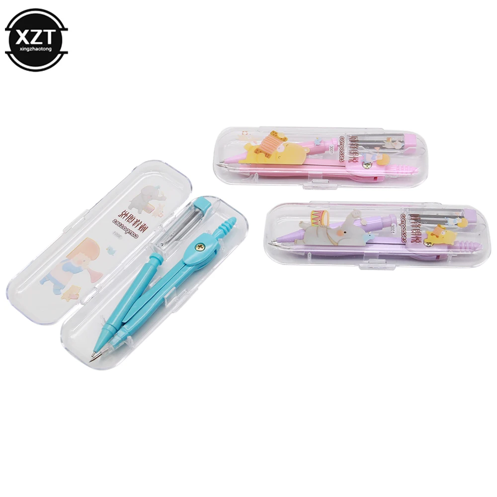 1PC School Compass Cute girl Stationery Student Drawing Compasso Brujula Geometry Set Circulos de madera math set drafting tools