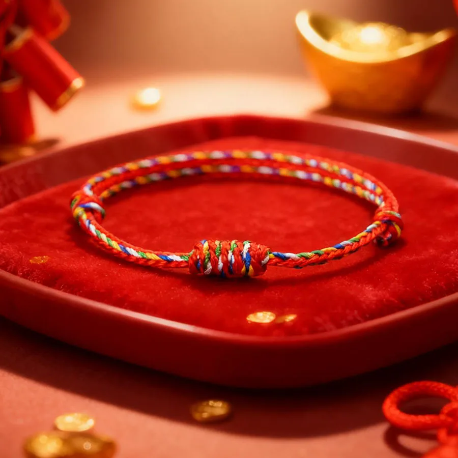New Year Luck Red String Bracelet Unisex Handmade Adjustable Knot Ethnic Braided Wish Braslet Holiday Perfect Gift For Lover