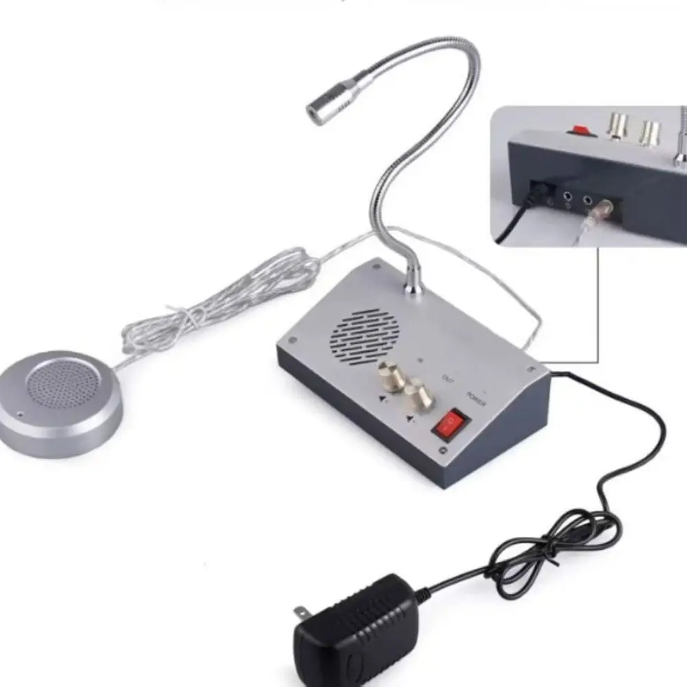 Wired Microphone Window Intercom System Noise-Free Loud Outer Microphone Two Way Intercom Anti Interference Easy Installation
