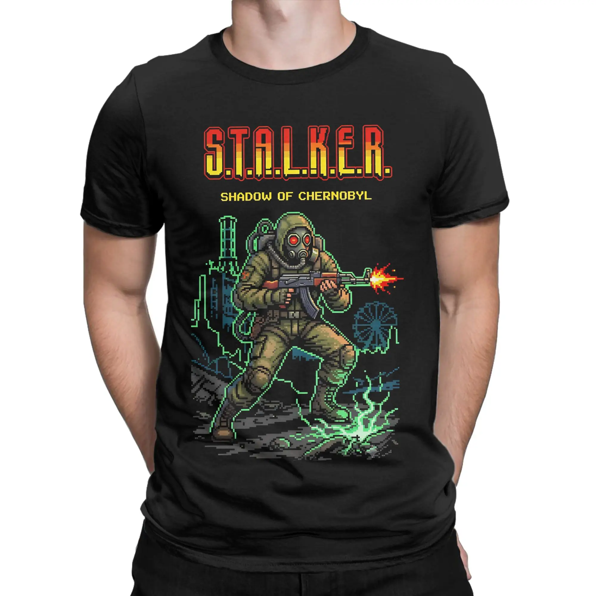 Shadow of Chernobyl Retro Arcade Classic Graphic 100% Cotton T-Shirt STALKER Tees Tops For Men