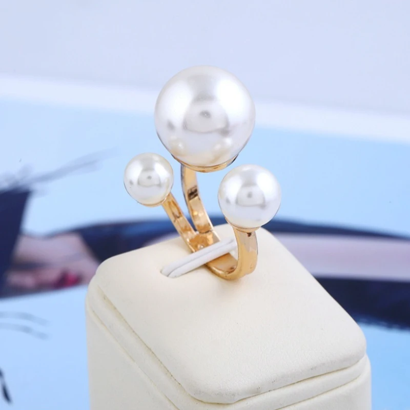 Exaggeration Punk Metal Personality Irregular Three-layer Design Ball-Shape Rings for Women Fashion Simple Adjustable Rings GIft