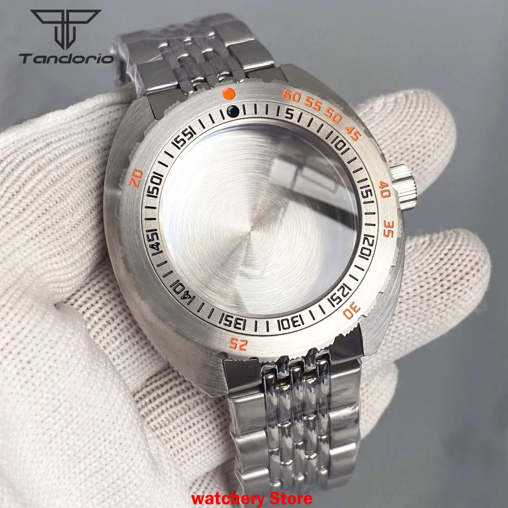 42mm 20ATM Waterproof Steel Mens Watch Case Bracelet Fit NH35 NH36 ETA2824 PT5000 Rotating Bezel Sapphire Glass Watch Parts