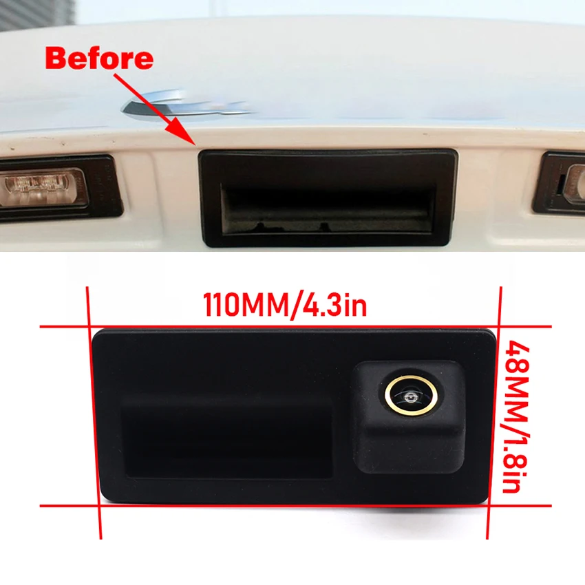 車のリアビューカメラ,1080p,140 °,フォルクスワーゲンパサート,ゴルフ,ポロ,b6,b7,ジェッタ,ティグアン,トゥアレグ,アウディa3,a4,a5,a6